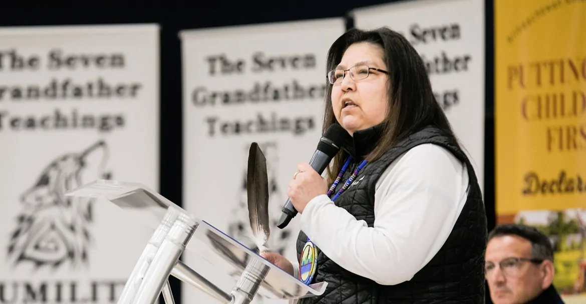 Lorraine Cobiness, Chief of Niisaachewan Anishinaabe Nation from 2008 - 2025.